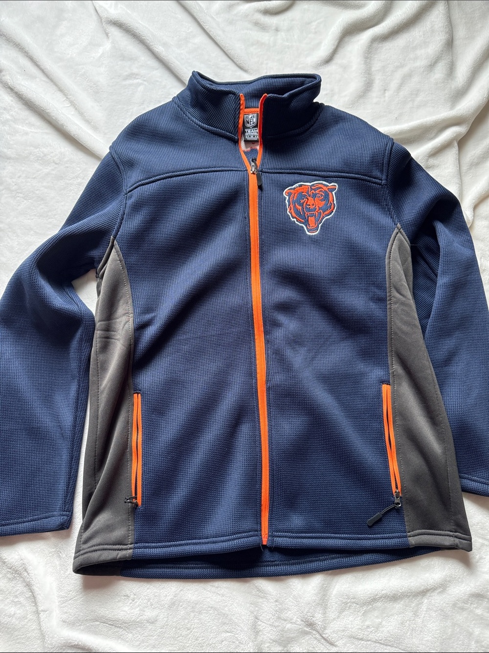Chicago Bears NFL Navy Jacket with Orange Trim Team Apparel